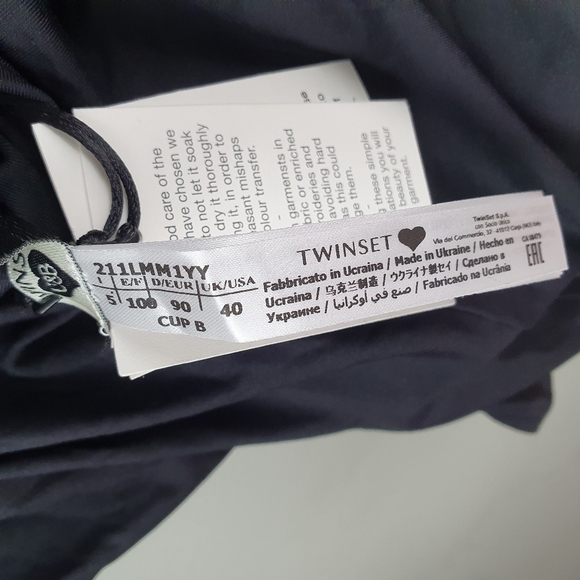 TWINSET NWT‎ Halter Top One-Piece Swimsuit Gold/Black B Cup Women's Size M - Picture 10 of 13